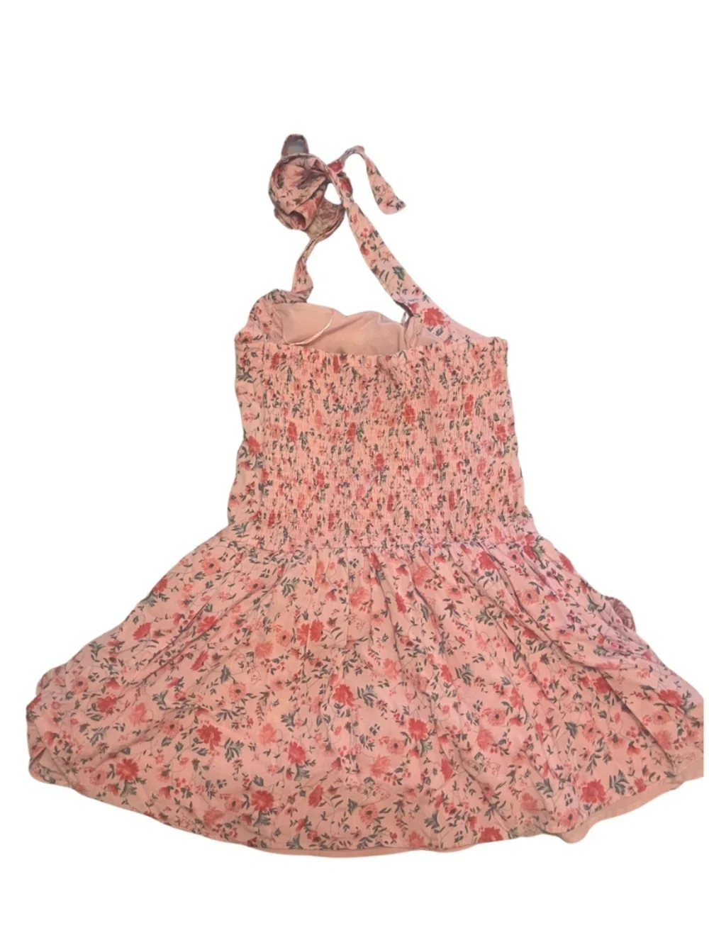 Hollister Pink Floral Drop Waist Halter Mini Dress Skort - Picture 4 of 7